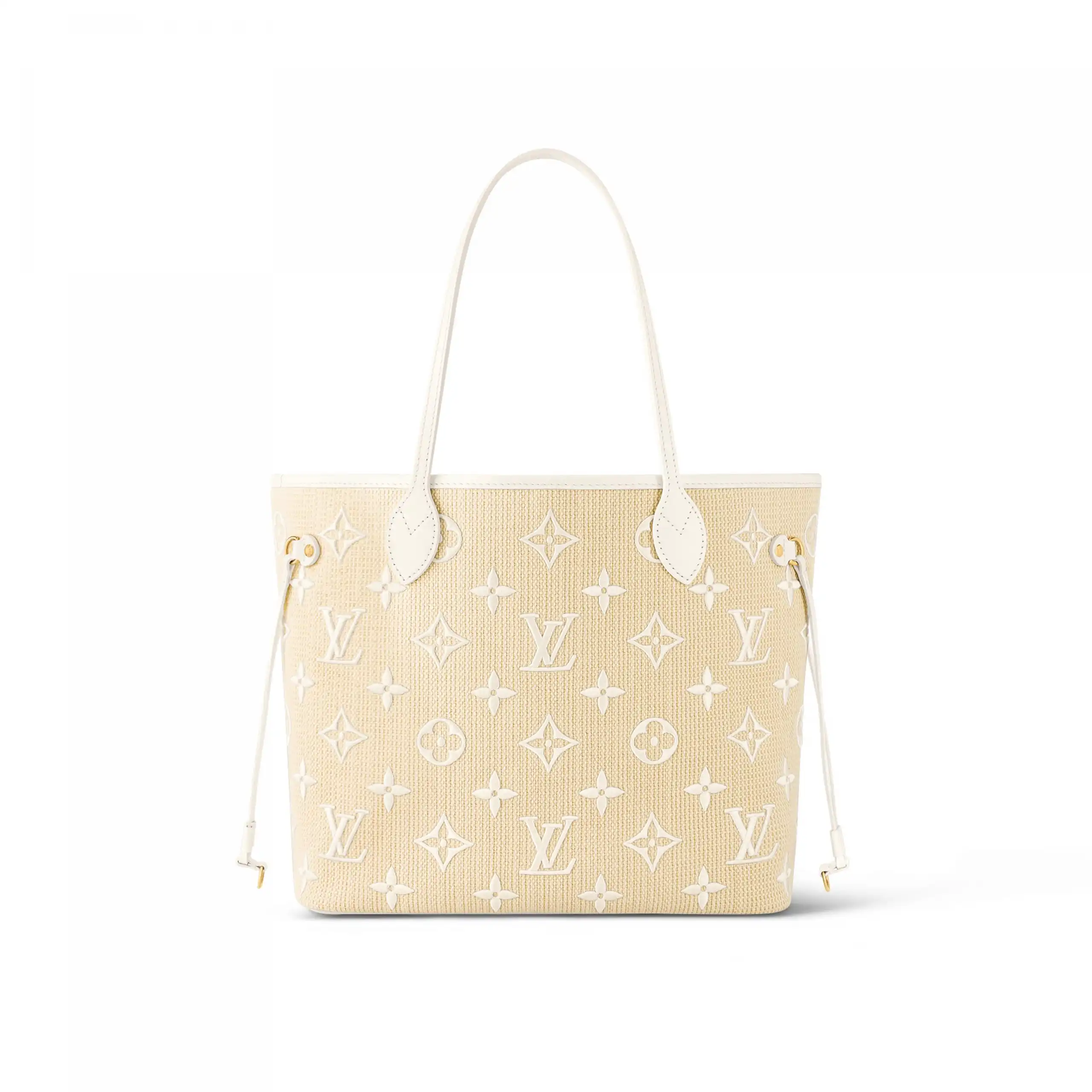 Louis Vuitton M22839 Neverfull MM Lotus Cotton White Beige 0123