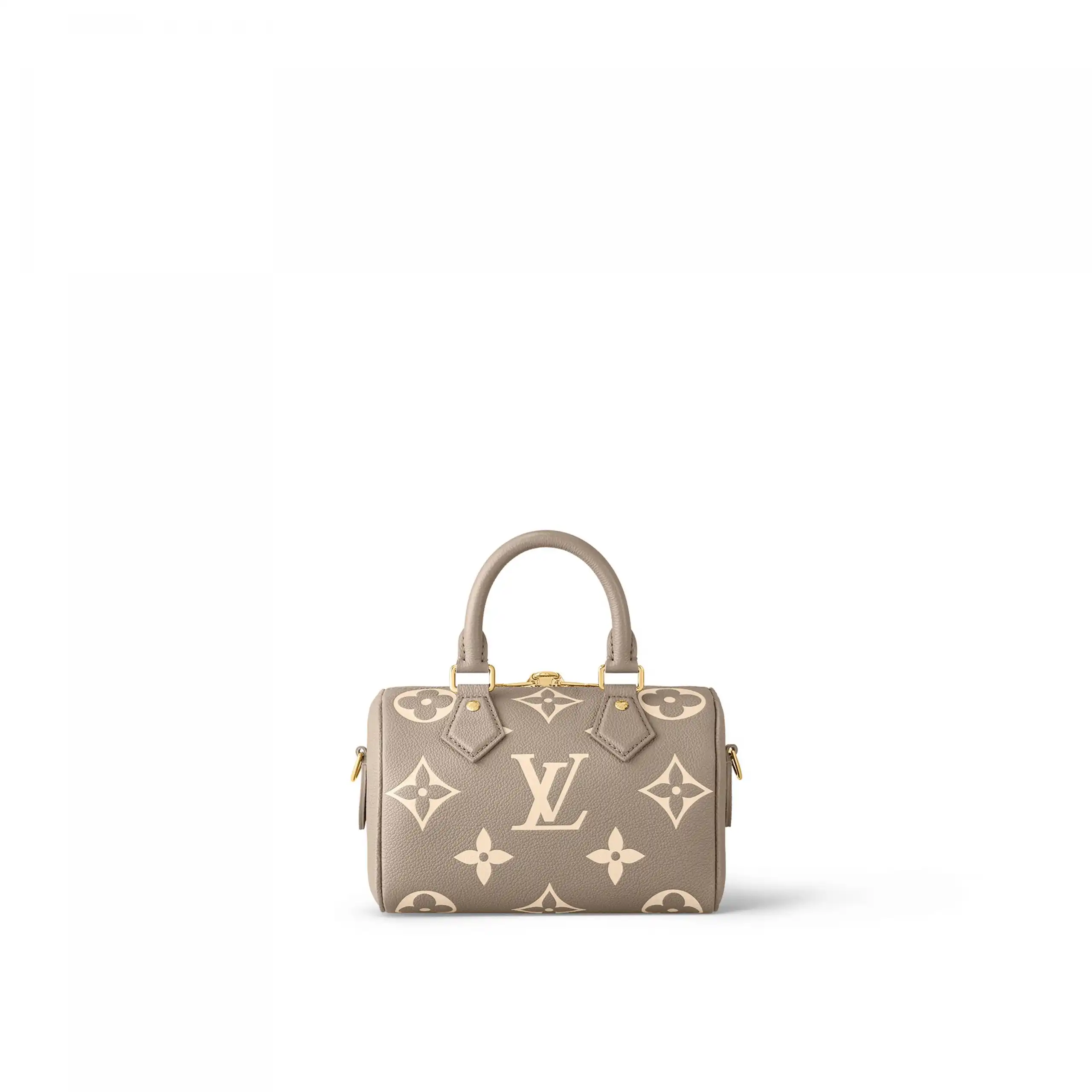 Affordable Louis Vuitton M46575 Speedy Bandoulière 20 Bicolor Monogram Empreinte Leather Tourterelle Gray 0122