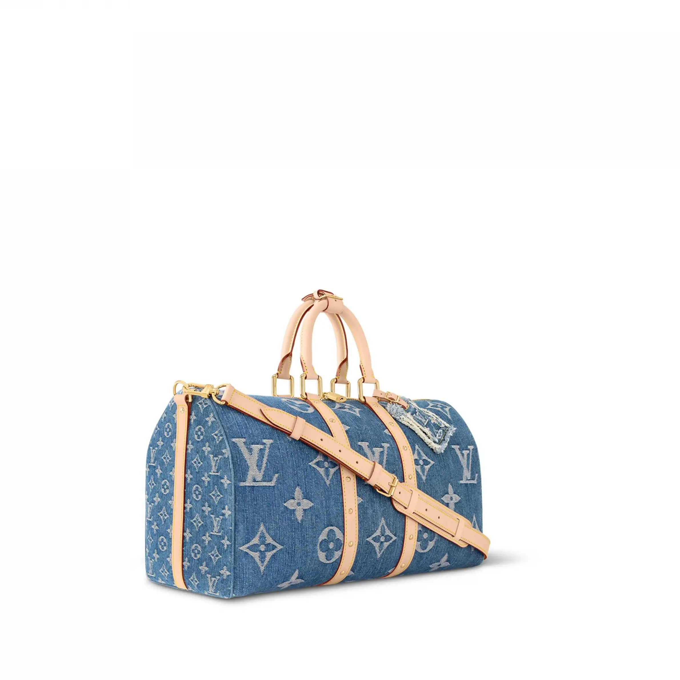 Affordable M24315 Vuitton Blue Bandoulière Denim Keepall 45 Louis 0217